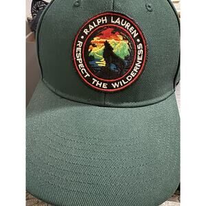 Polo Ralph Lauren Respect The Wilderness Wolf Patch Green Strapback Cap One Size
